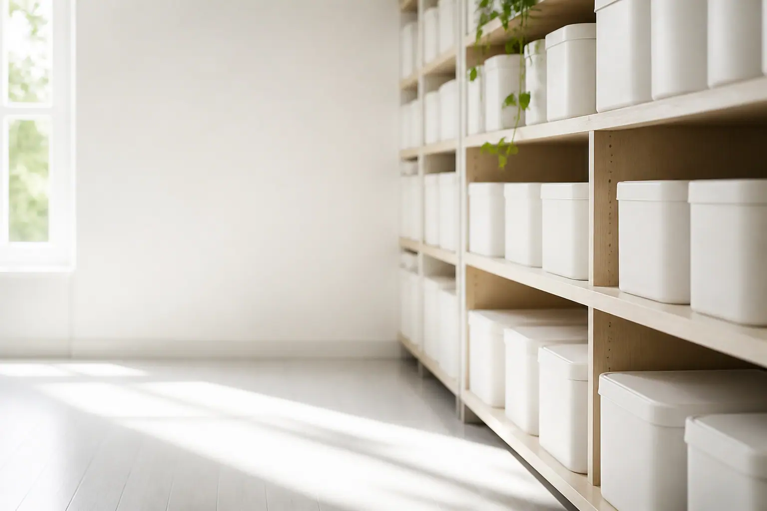 A wall of closed archive drawers in low side light, receding into shadow.